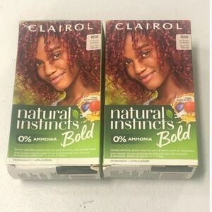 2X Clairol Natural Bold Permanent Hair Color R56 Achiote Auburn Decolored Boxes